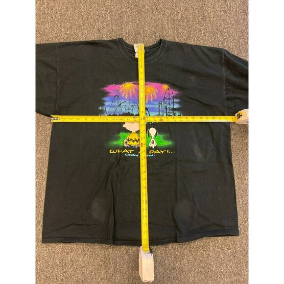 Cedar Fair Point Black Snoopy What A Day 100% Cotton Charlie Brown T-shirt 3XL - Picture 7 of 8